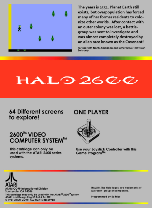 Halo 2600 (Homebrew) — Box back